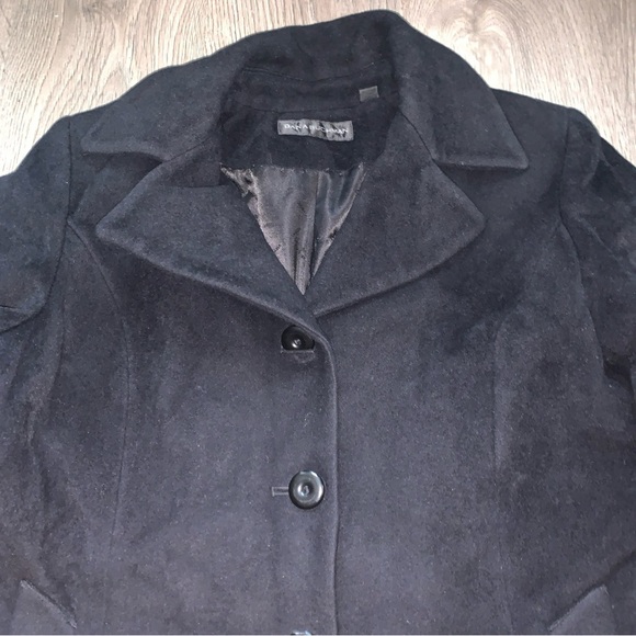 Dana Buchman Angora & Wool Coat Women’s Size 12 Black  Button Closure - Picture 3 of 10